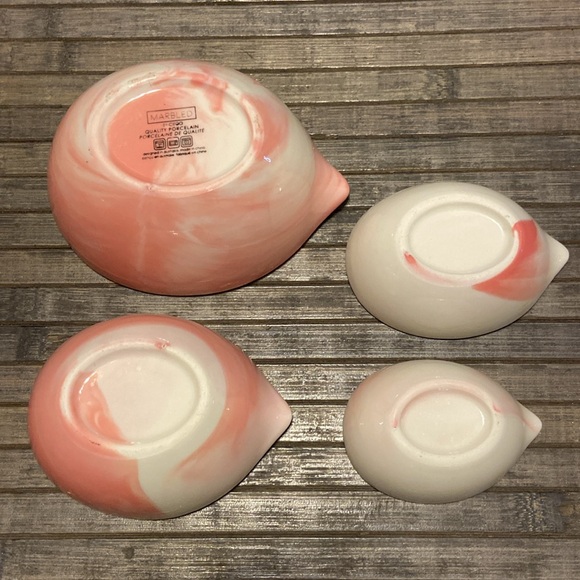 Marbled Porcelain Nesting Measuring Cups Pink/White - Picture 10 of 11